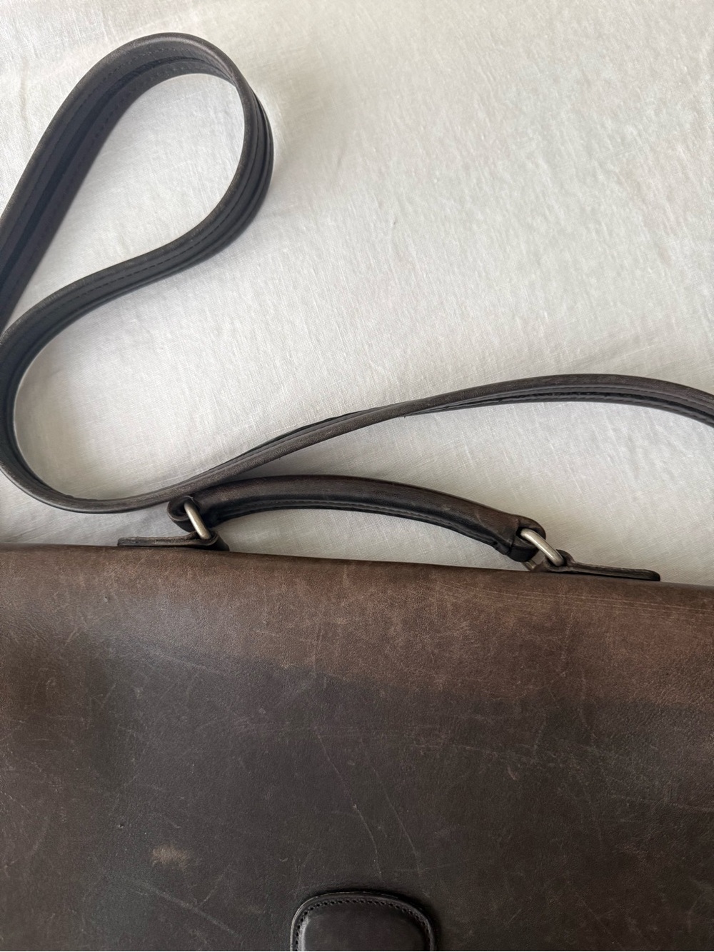Authentic Vintage 1990s Coach Leather Flap Briefcase / Portfolio - Brown/Black - Picture 7 of 8